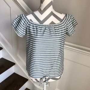 Madewell Striped Melody Off Shoulder Top Medium